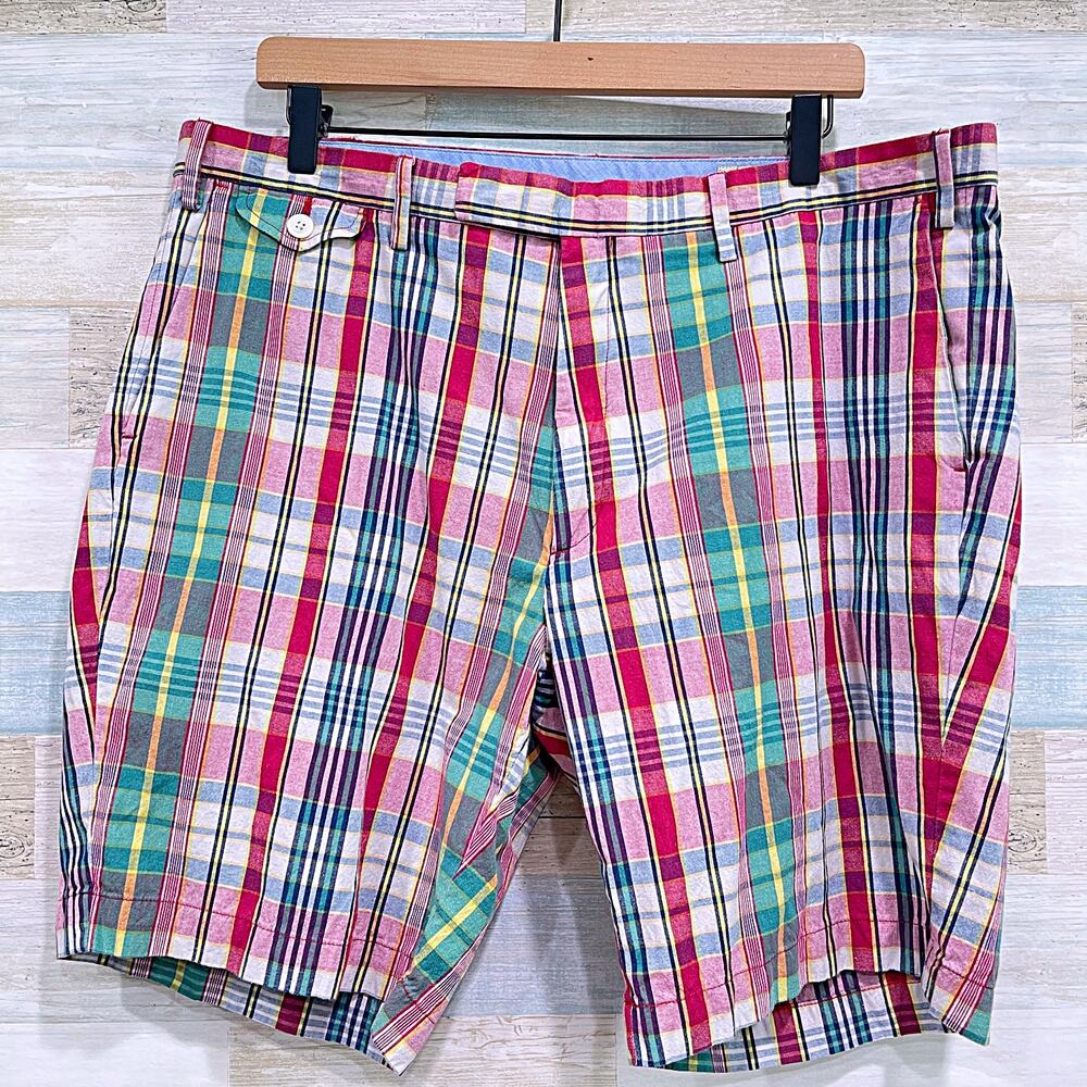 POLO Ralph Lauren Authentic India Madras Plaid Shorts Multicolor Cotton Mens 38